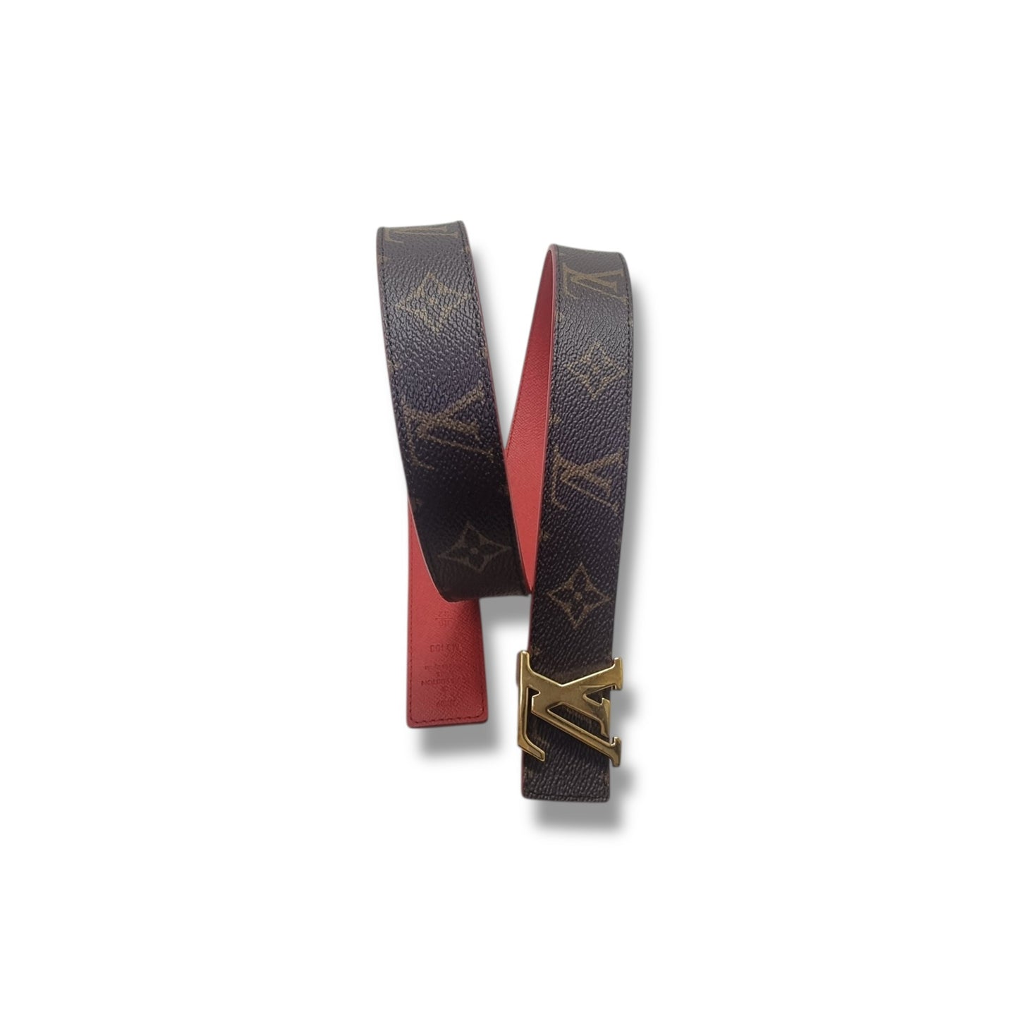 Louis Vuitton Belt Initiales Reversible Monogram Red Ghw
