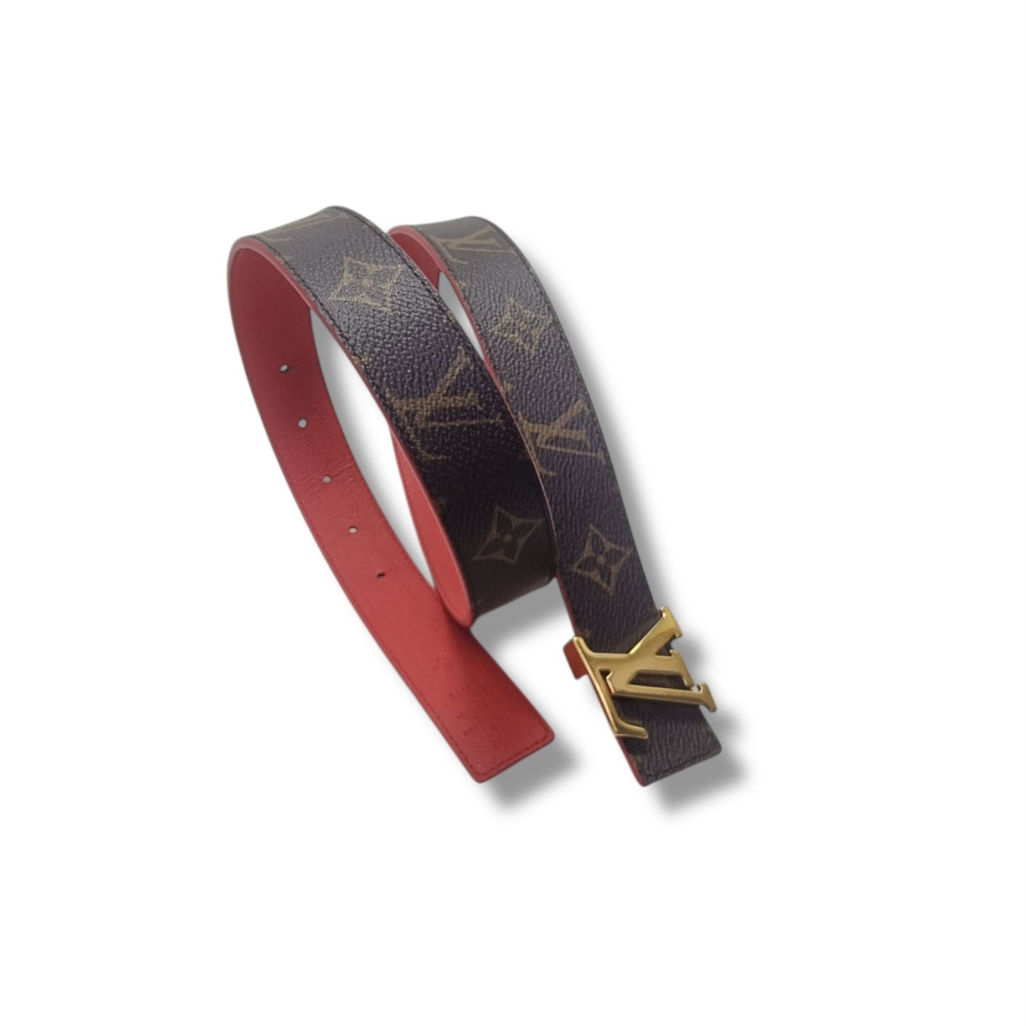Louis Vuitton Belt Initiales Reversible Monogram Red Ghw