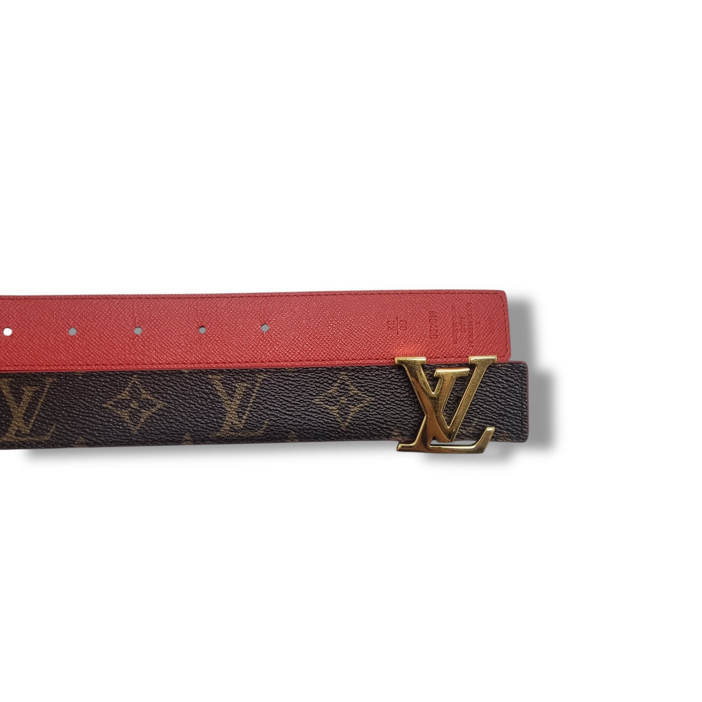 Louis Vuitton Belt Initiales Reversible Monogram Red Ghw