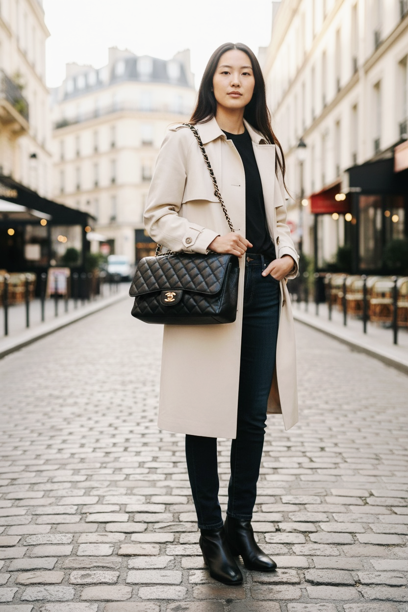 Chanel Classic Jumbo Double Flap Caviar Shw (Black)