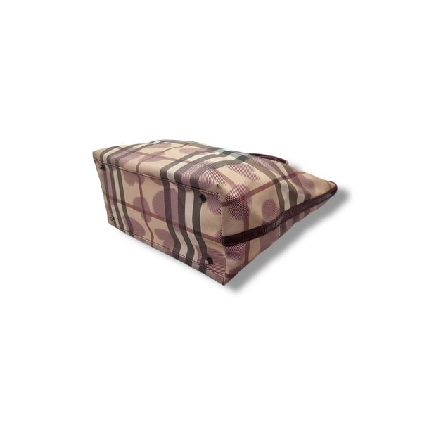 Burberry Nova Check Heart Print Canvas Shoulder Bag Rhw (Red)