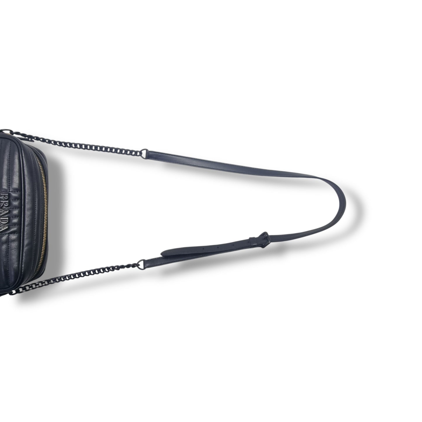 Prada Diagramme Soft Calfskin Camera Bag Bhw (Black)