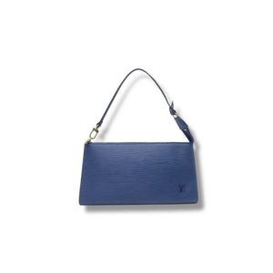 Louis Vuitton Pochette Accessories Epi Blue Ghw