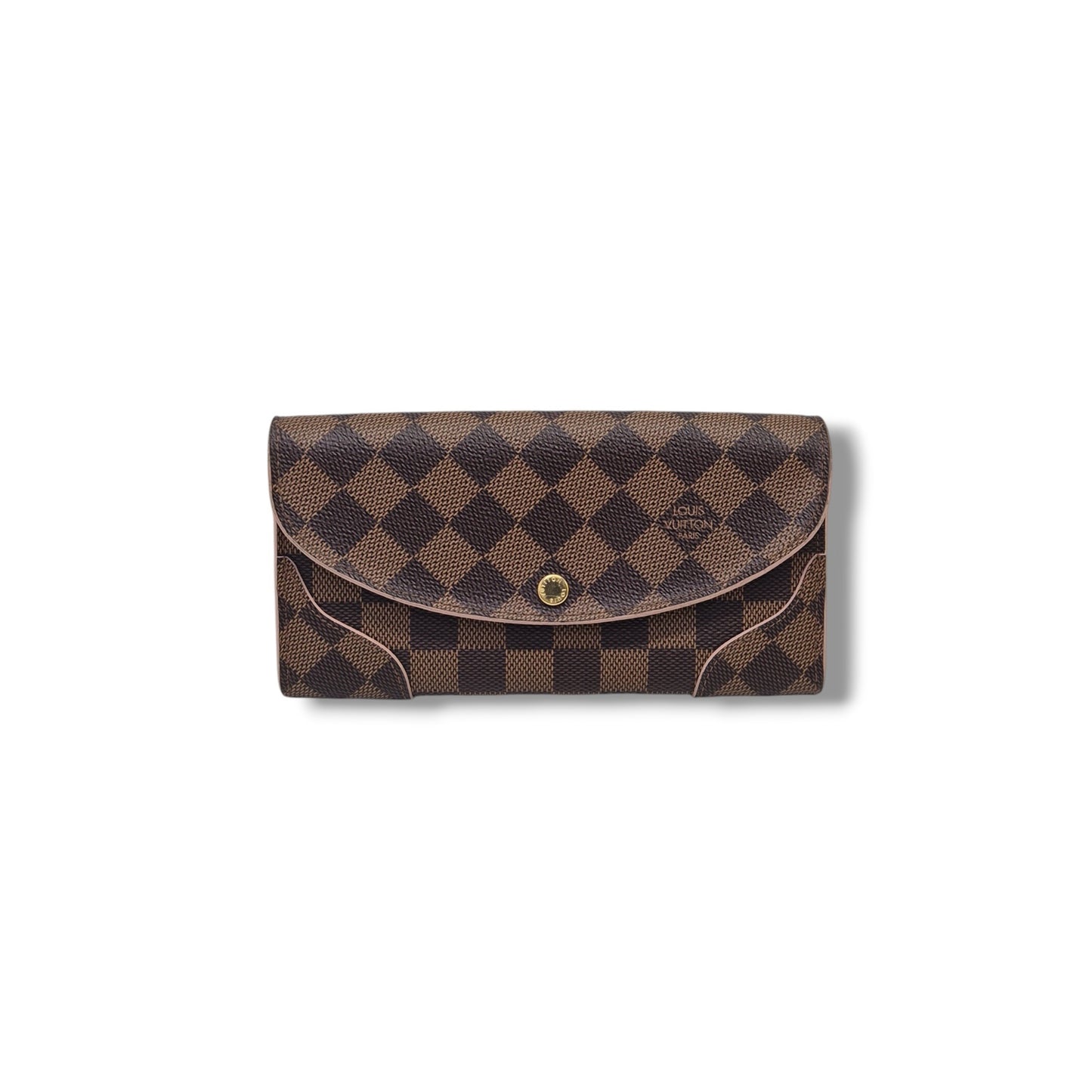 Louis Vuitton Caissa Wallet Damier Ebene Rose Ballerine Ghw
