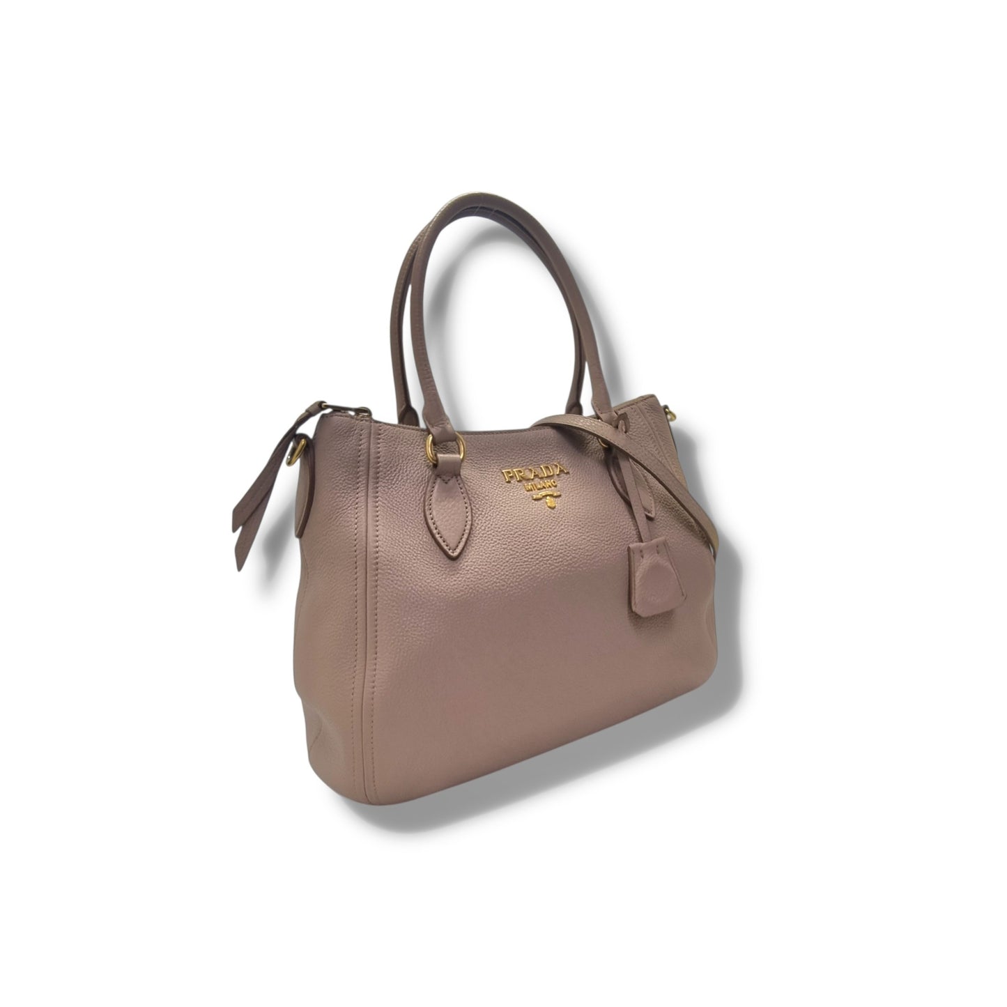 Prada 1BC032 Vitello Phenix Leather Tote Ghw (Cammeo)