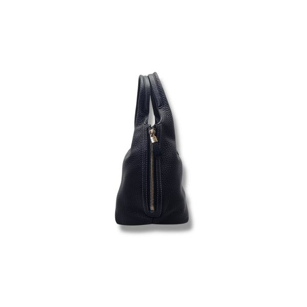 Tods ALH Side Zip Leather Hobo Bag Ghw (Black/Grey)