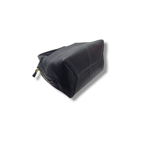 Tods ALH Side Zip Leather Hobo Bag Ghw (Black/Grey)