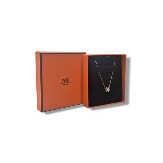 Hermes Necklace Pendant Mini Pop H Ghw (Rose Dragee)
