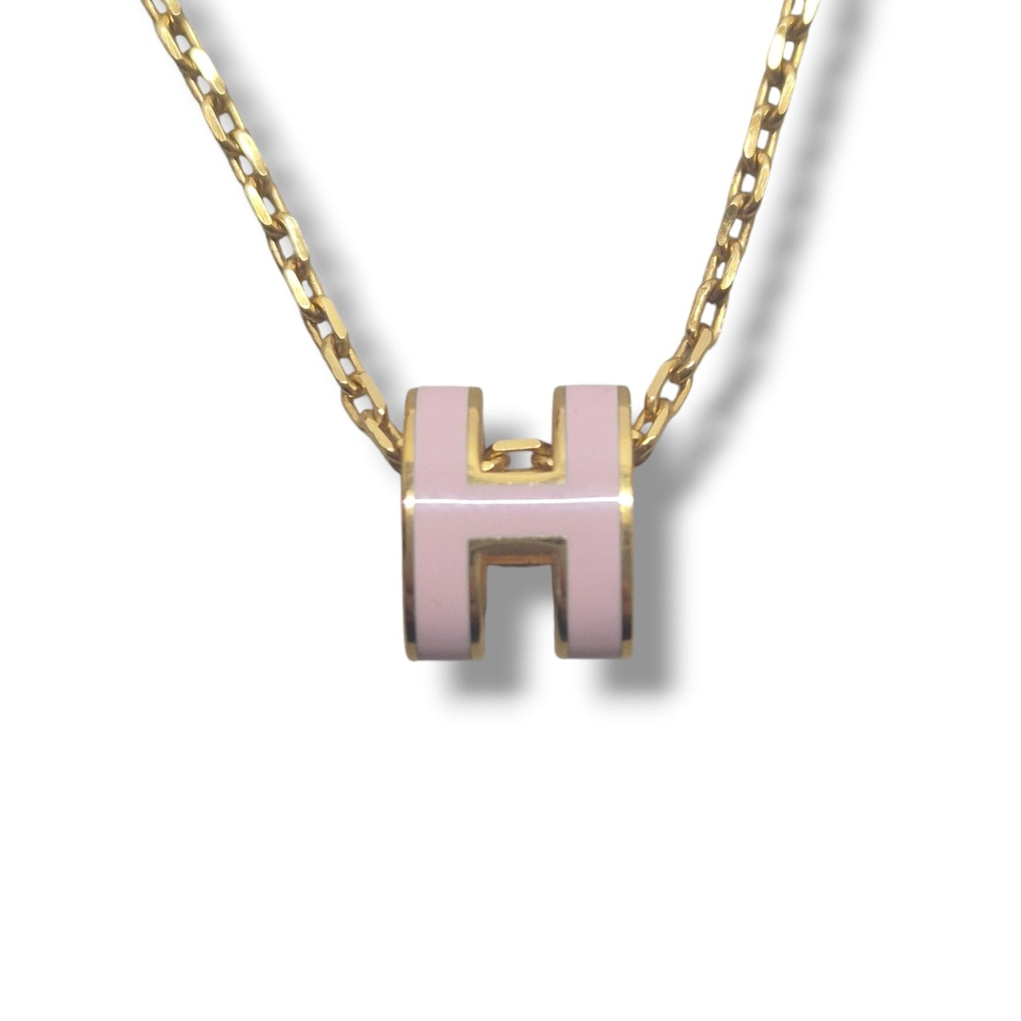 Hermes Necklace Pendant Mini Pop H Ghw (Rose Dragee)