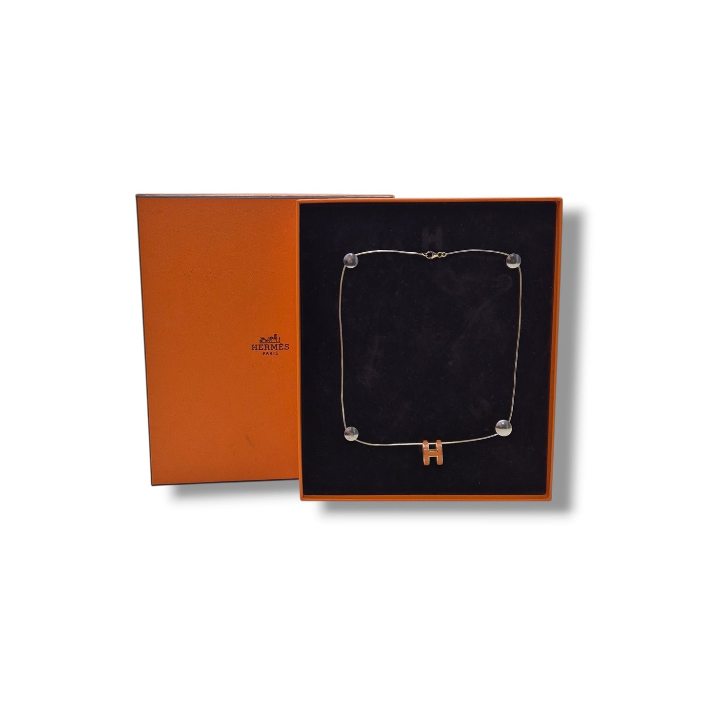 Hermes Necklace Pendant Pop H Ghw (Orange)