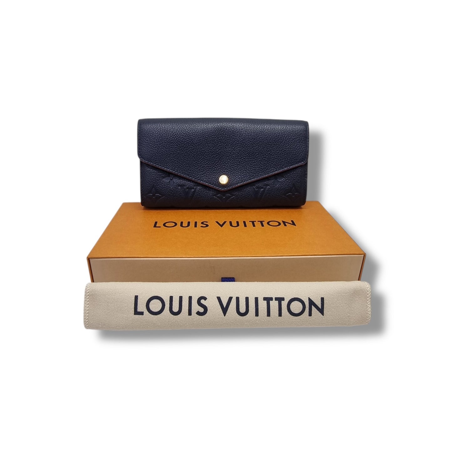 Louis Vuitton Sarah Wallet Monogram Empriente Ghw (Navy Blue)