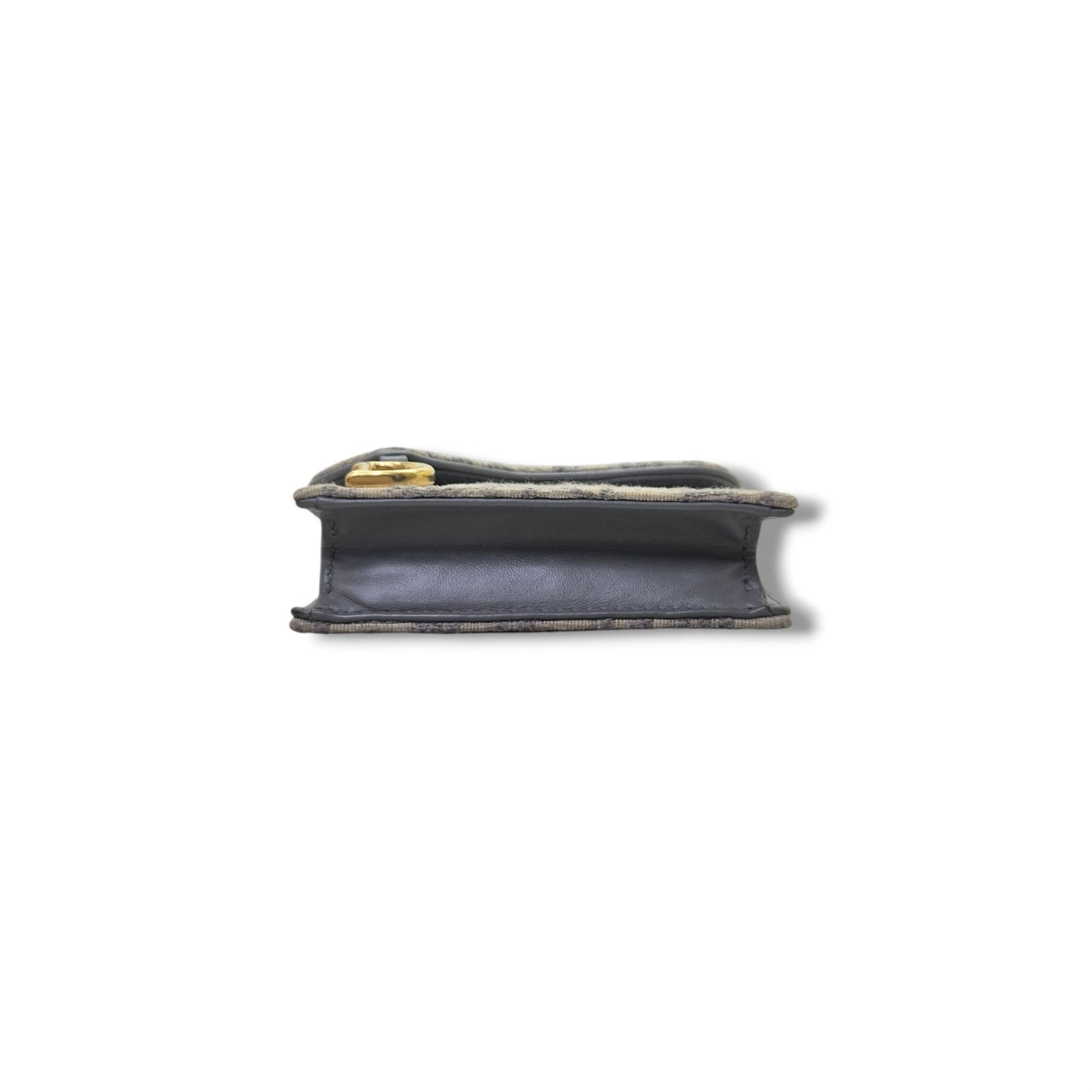 Christian Dior Saddle Bloom Card Holder Ghw (Grey Oblique Jacquard)