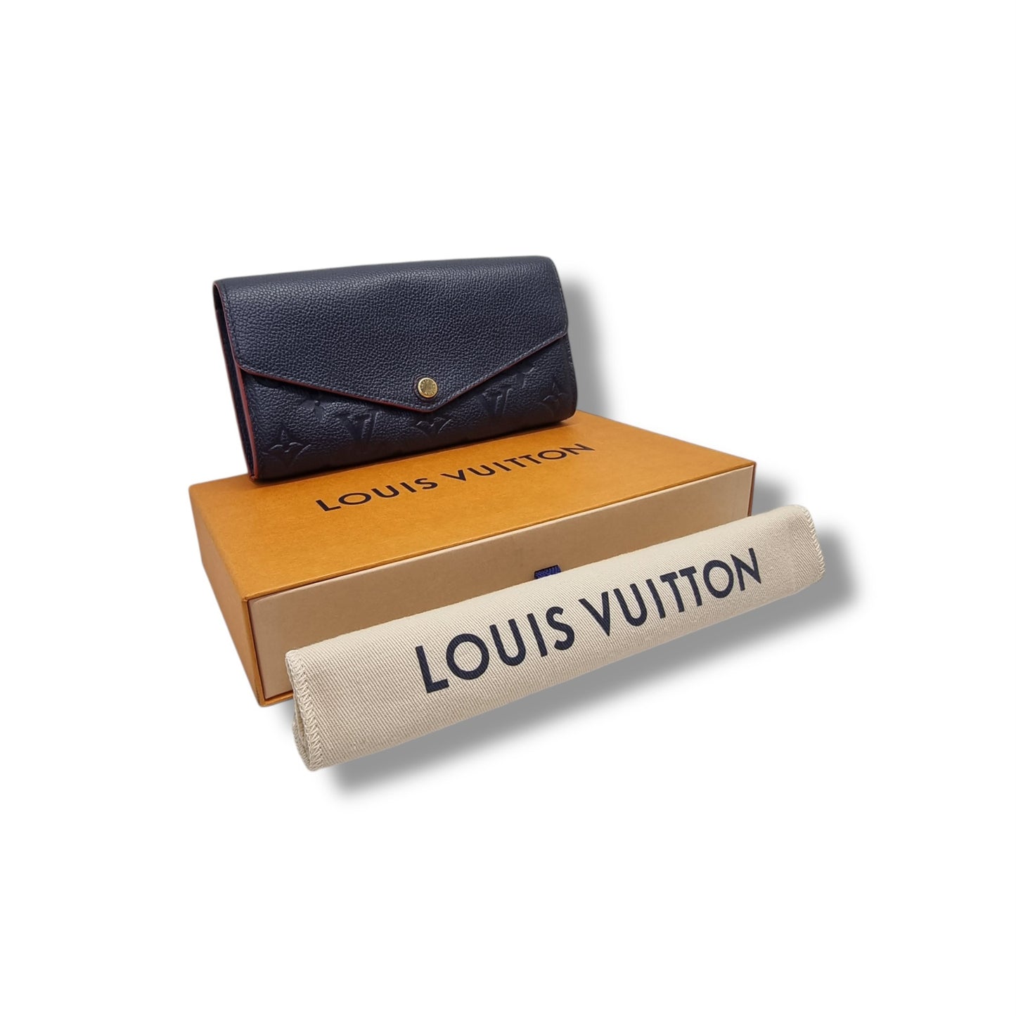 Louis Vuitton Sarah Wallet Monogram Empriente Ghw (Navy Blue)