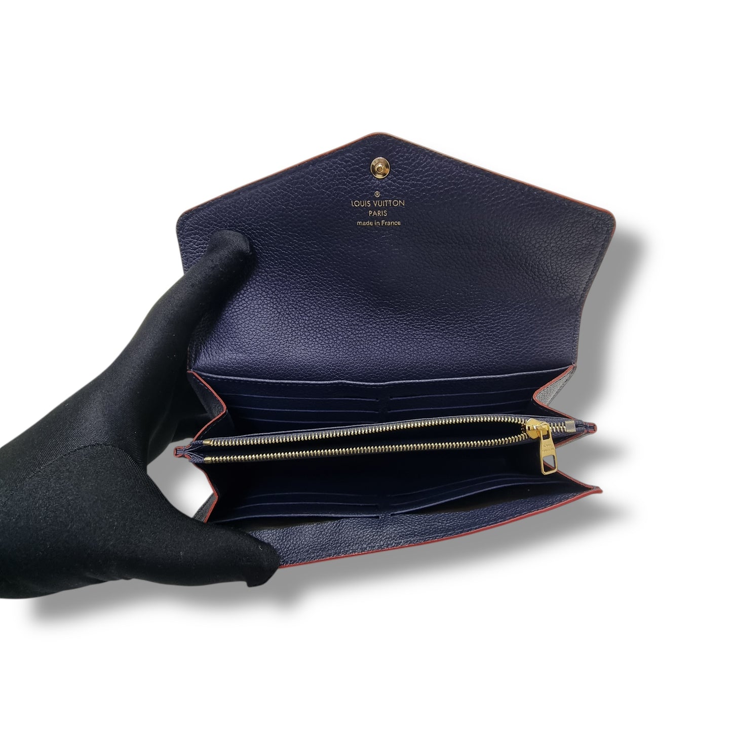 Louis Vuitton Sarah Wallet Monogram Empriente Ghw (Navy Blue)