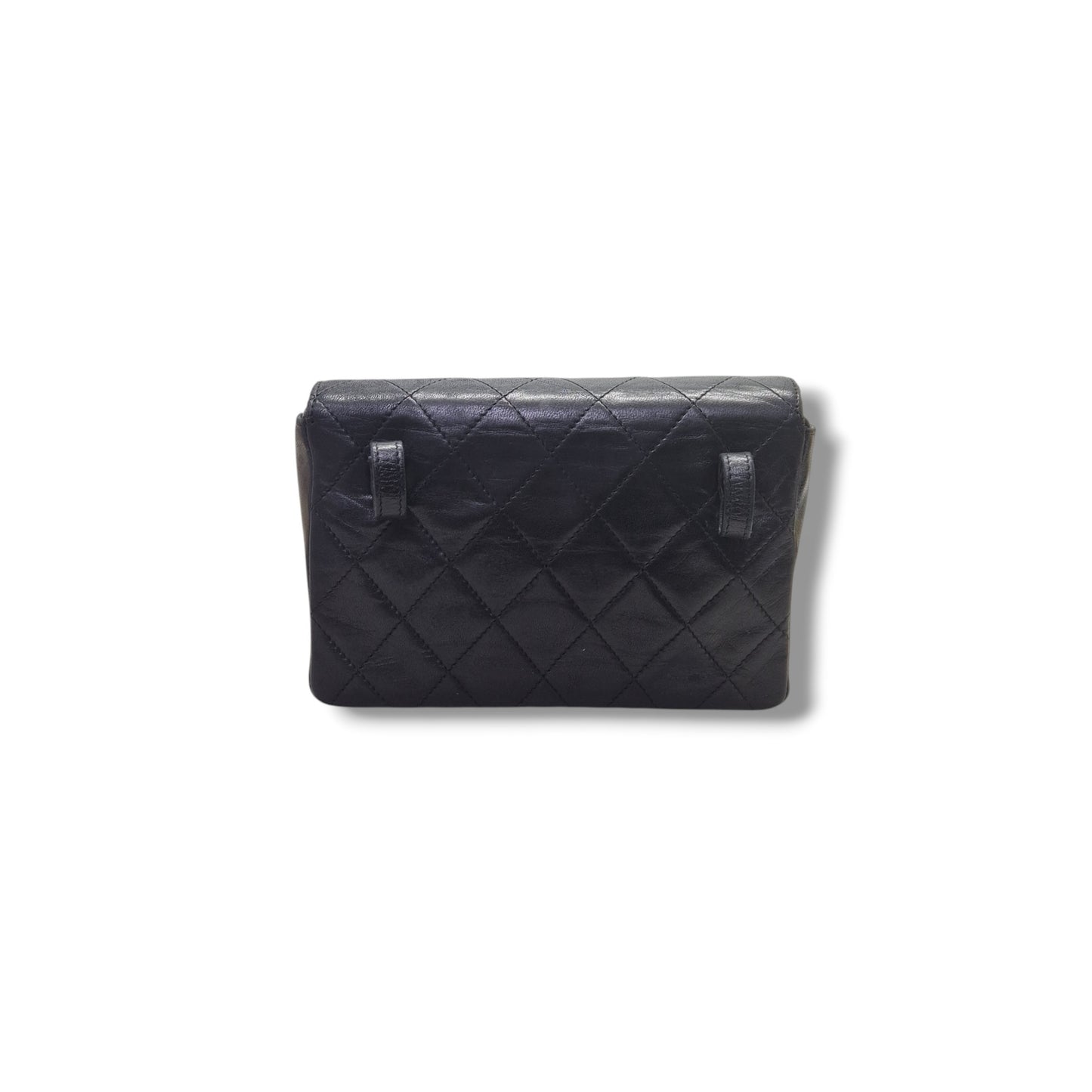 Chanel Vintage Quilted CC Belt Bag Lambskin Ghw (Black)