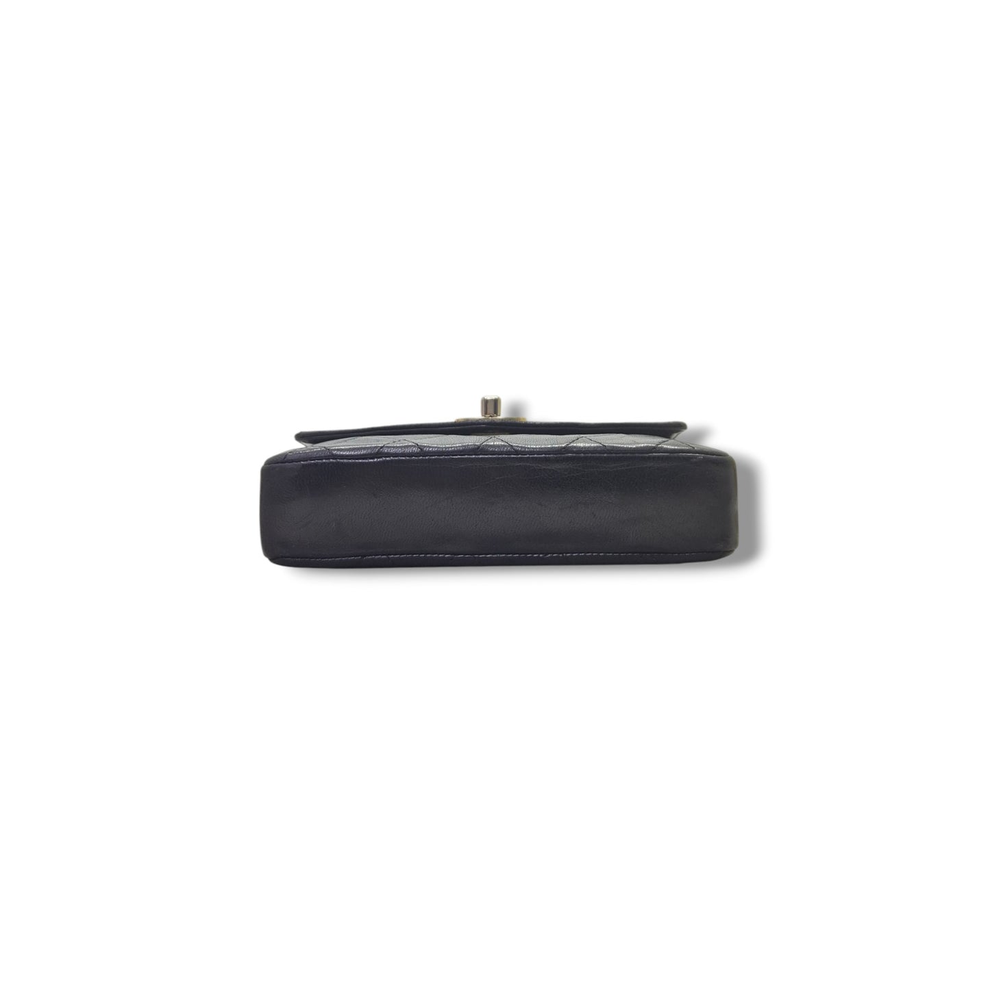 Chanel Vintage Quilted CC Belt Bag Lambskin Ghw (Black)