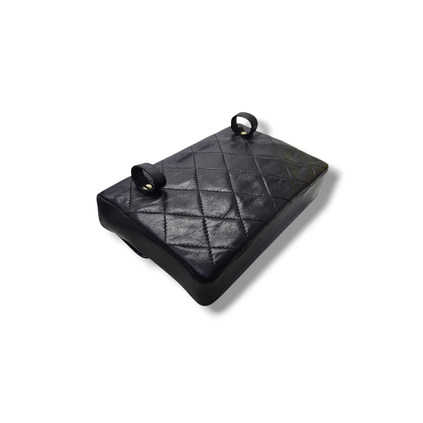 Chanel Vintage Quilted CC Belt Bag Lambskin Ghw (Black)