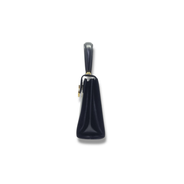 Salvatore Ferragamo Iconic Gancini Leather Tote Black Ghw