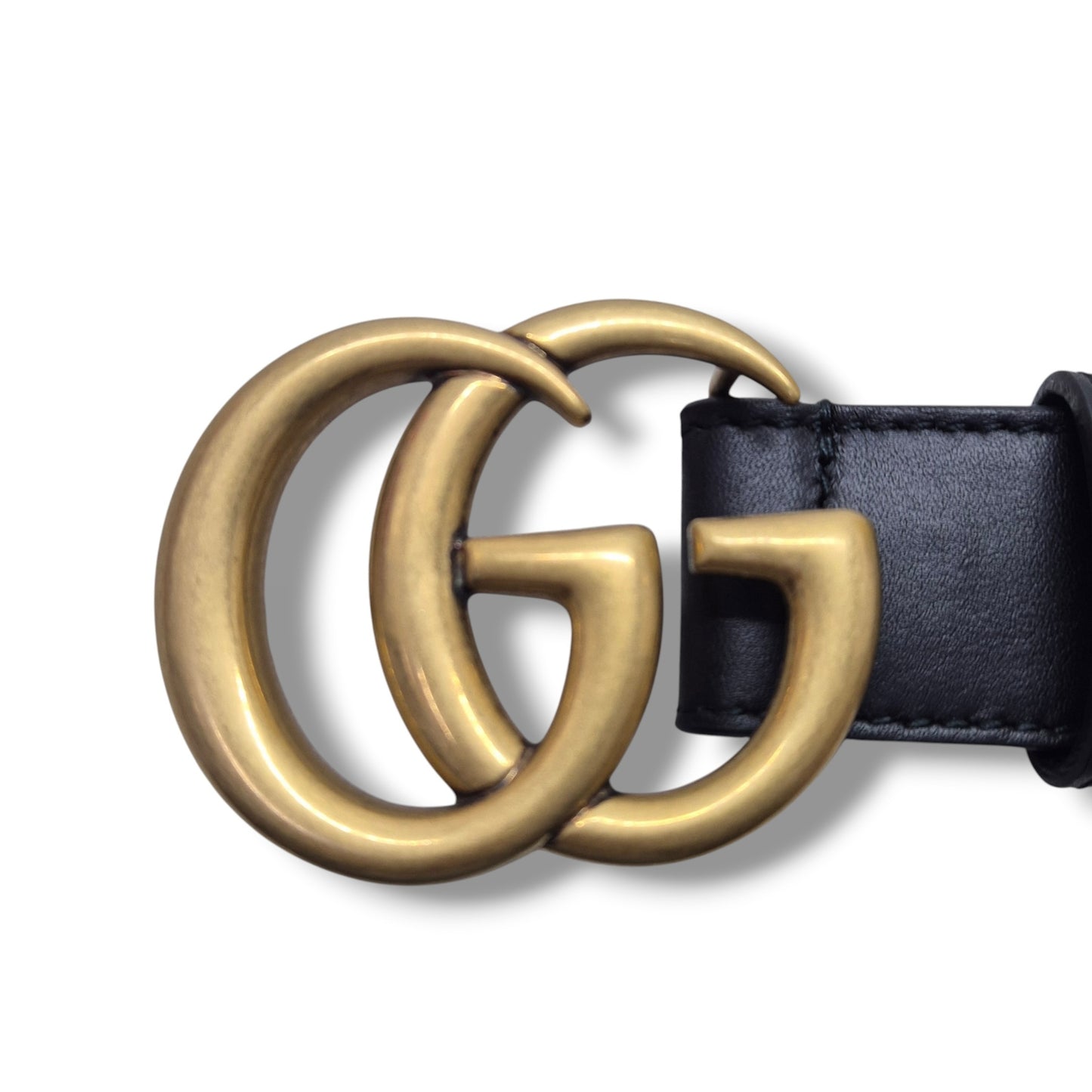 Gucci GG Marmont Leather Belt Ghw (Black)