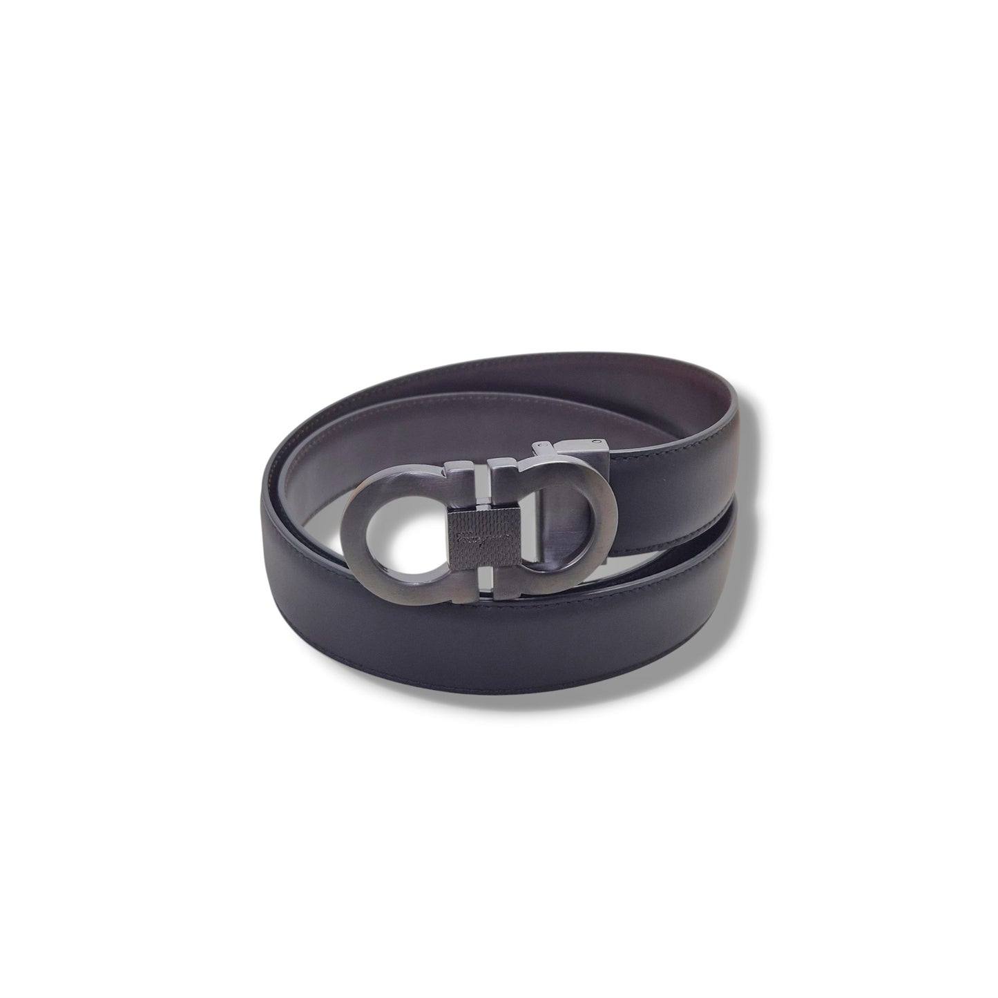 Salvatore Ferragamo Belt Reversible Gancini Buckle Calfskin Leather Shw (Balck/Brown)