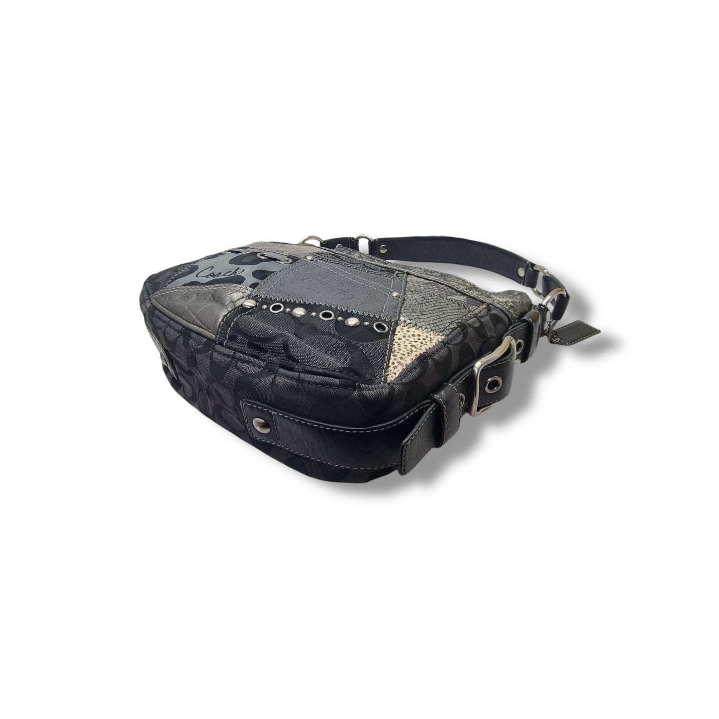 Coach Zoe Patchwork Hobo Bag Shw (Black/Multi)