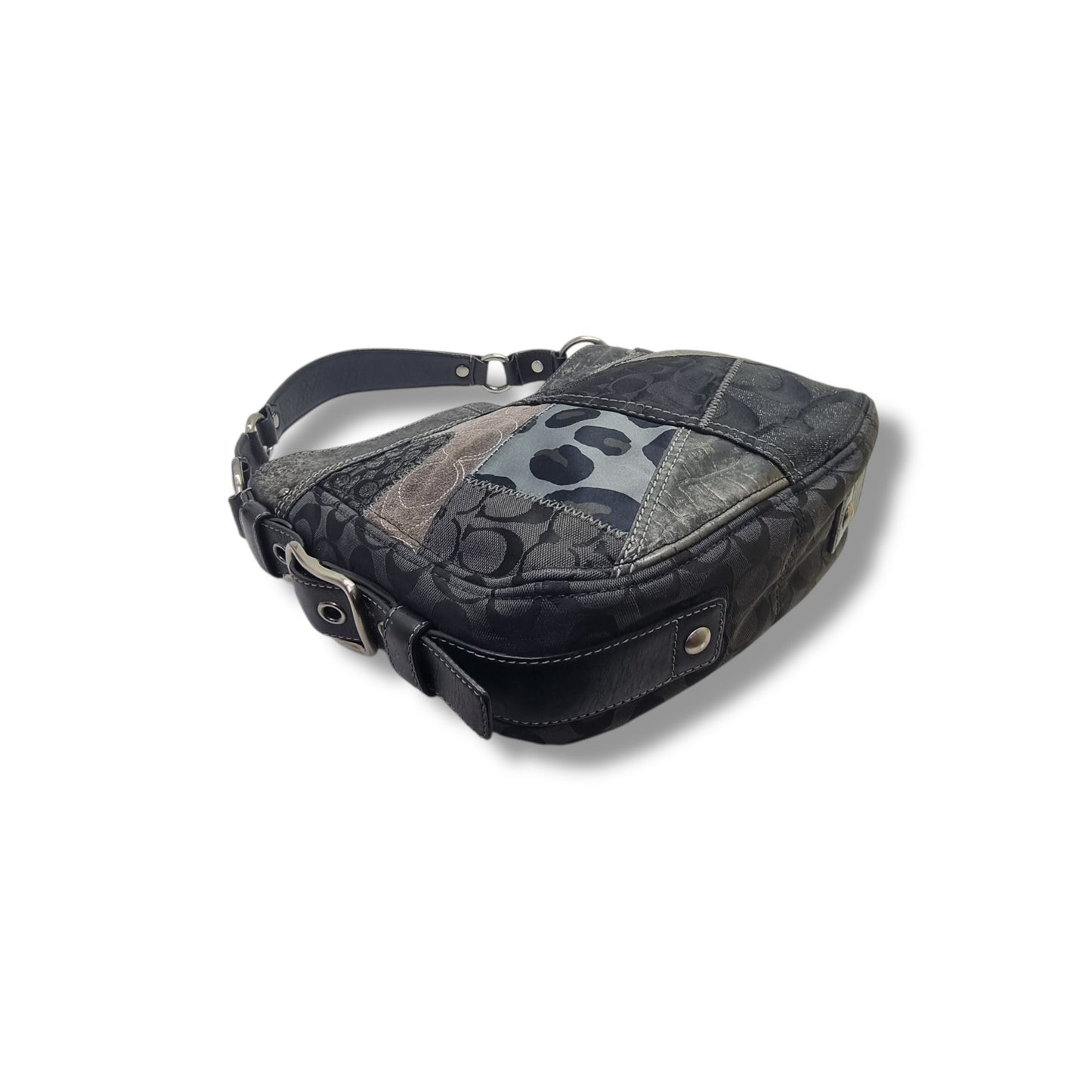 Coach Zoe Patchwork Hobo Bag Shw (Black/Multi)