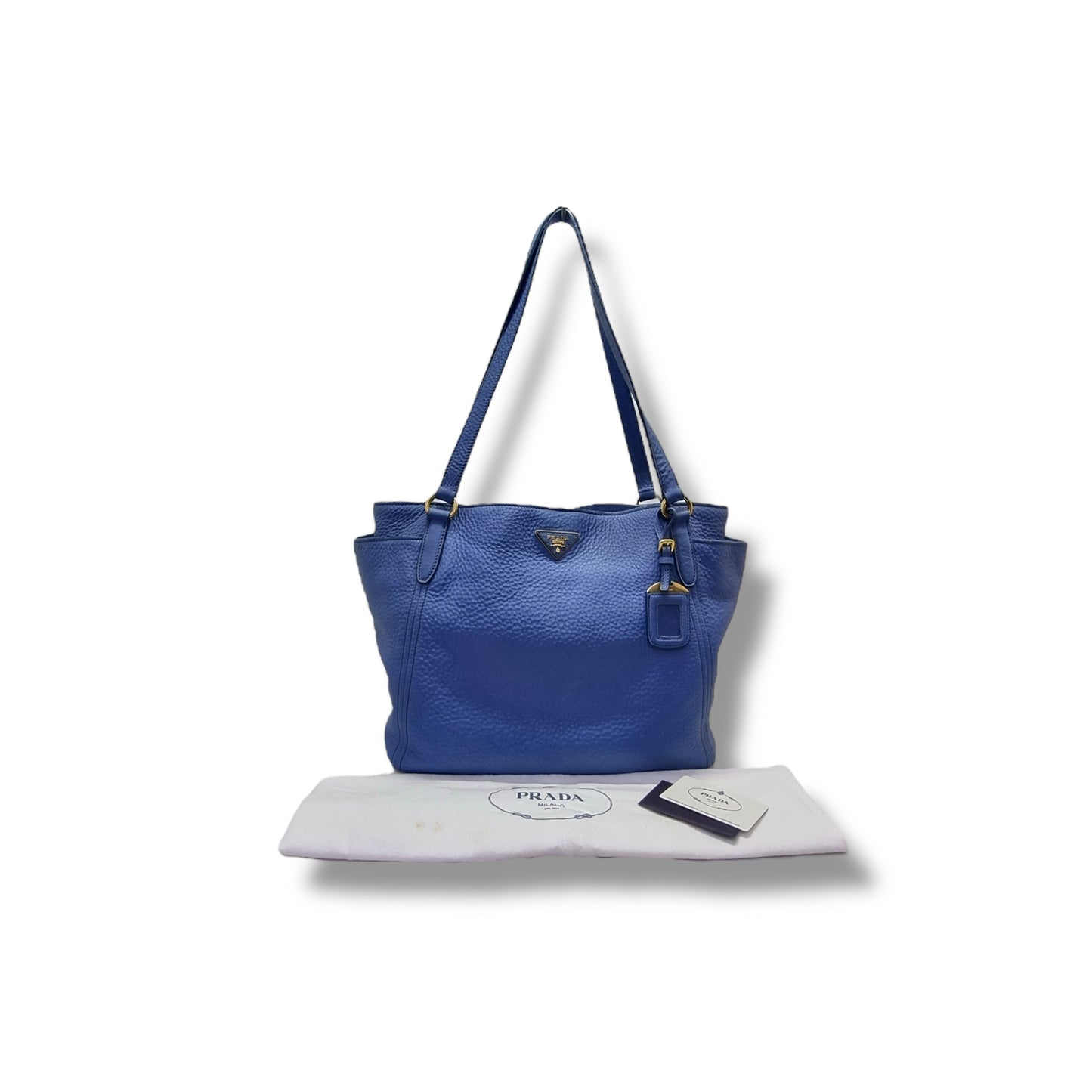 Prada BR4970 Vitello Daino Leather Shoulder Bag Ghw (Cobalto-Blue)