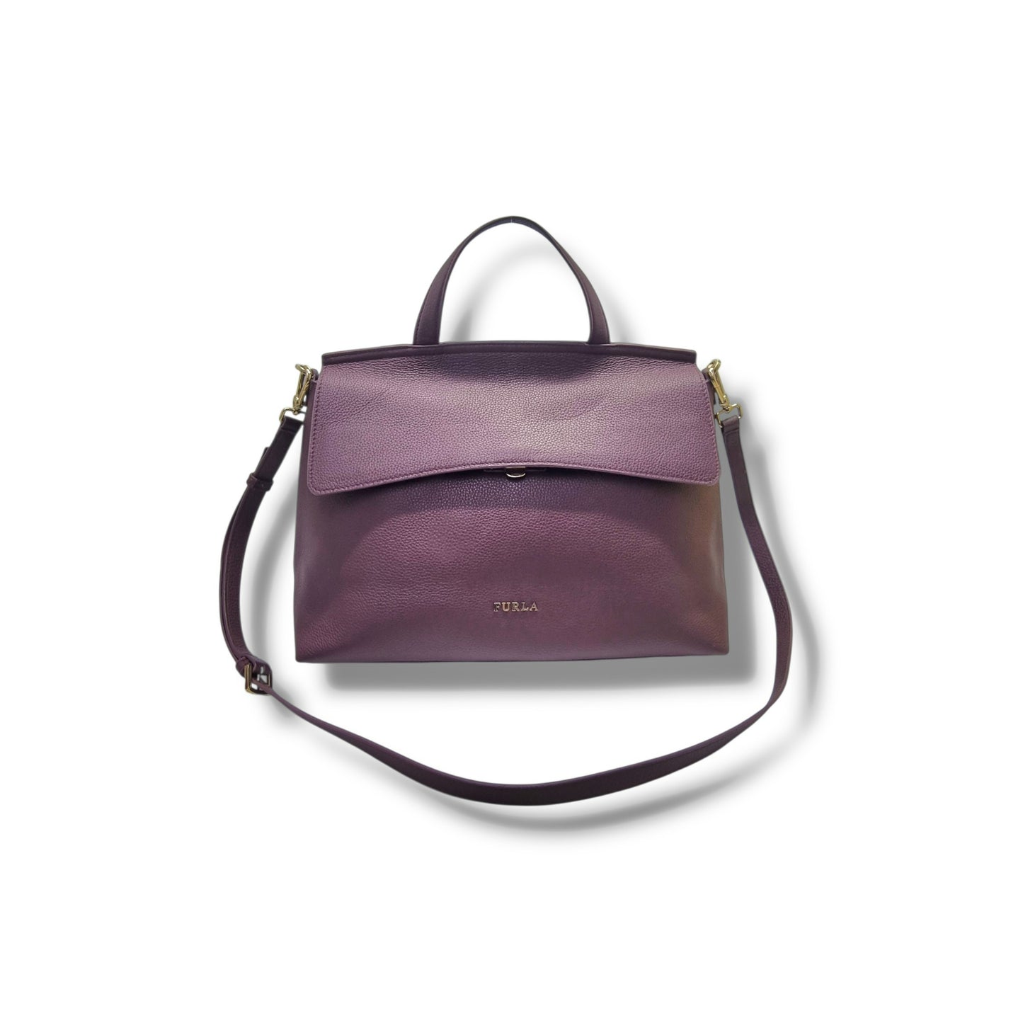 Furla Niki Top Handle Leather Satchel Ghw (Burgundy)