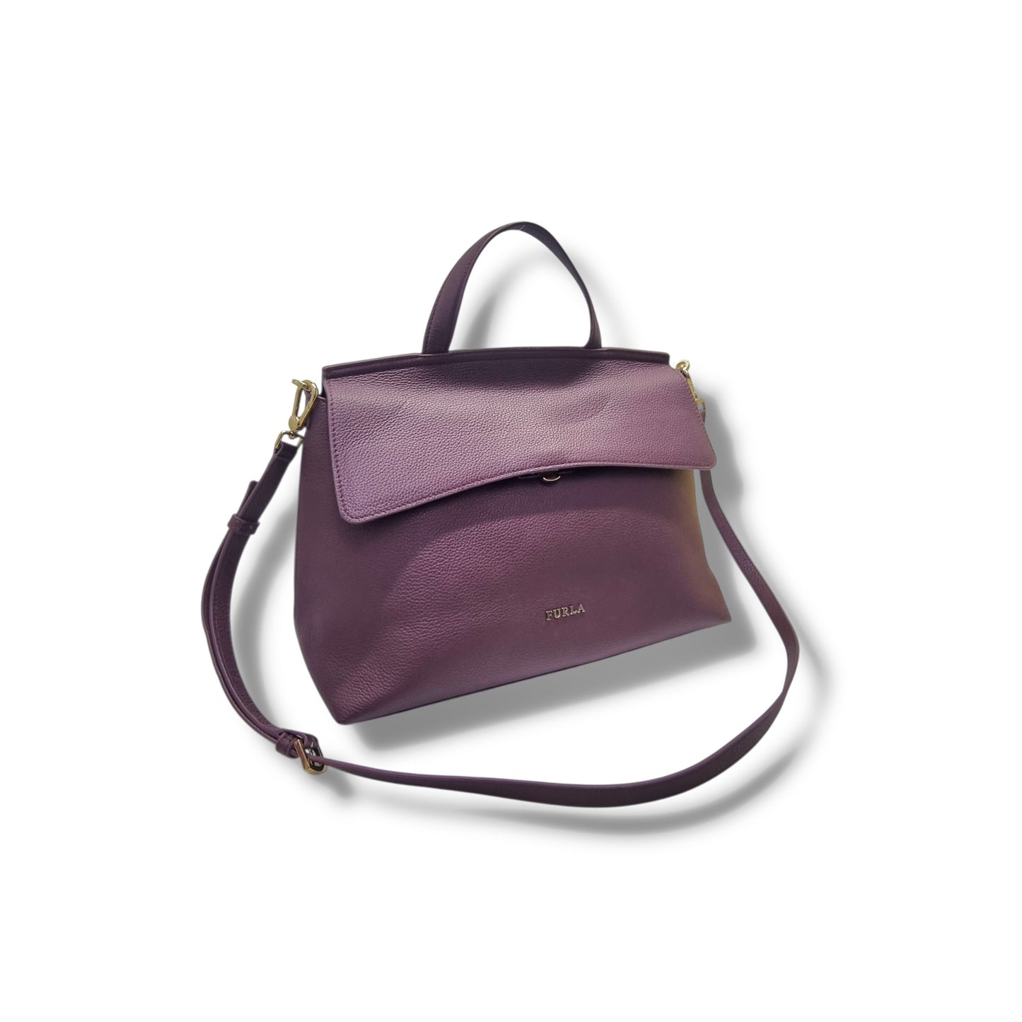 Furla Niki Top Handle Leather Satchel Ghw (Burgundy)