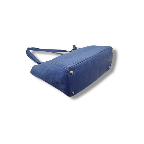 Prada BR4970 Vitello Daino Leather Shoulder Bag Ghw (Cobalto-Blue)