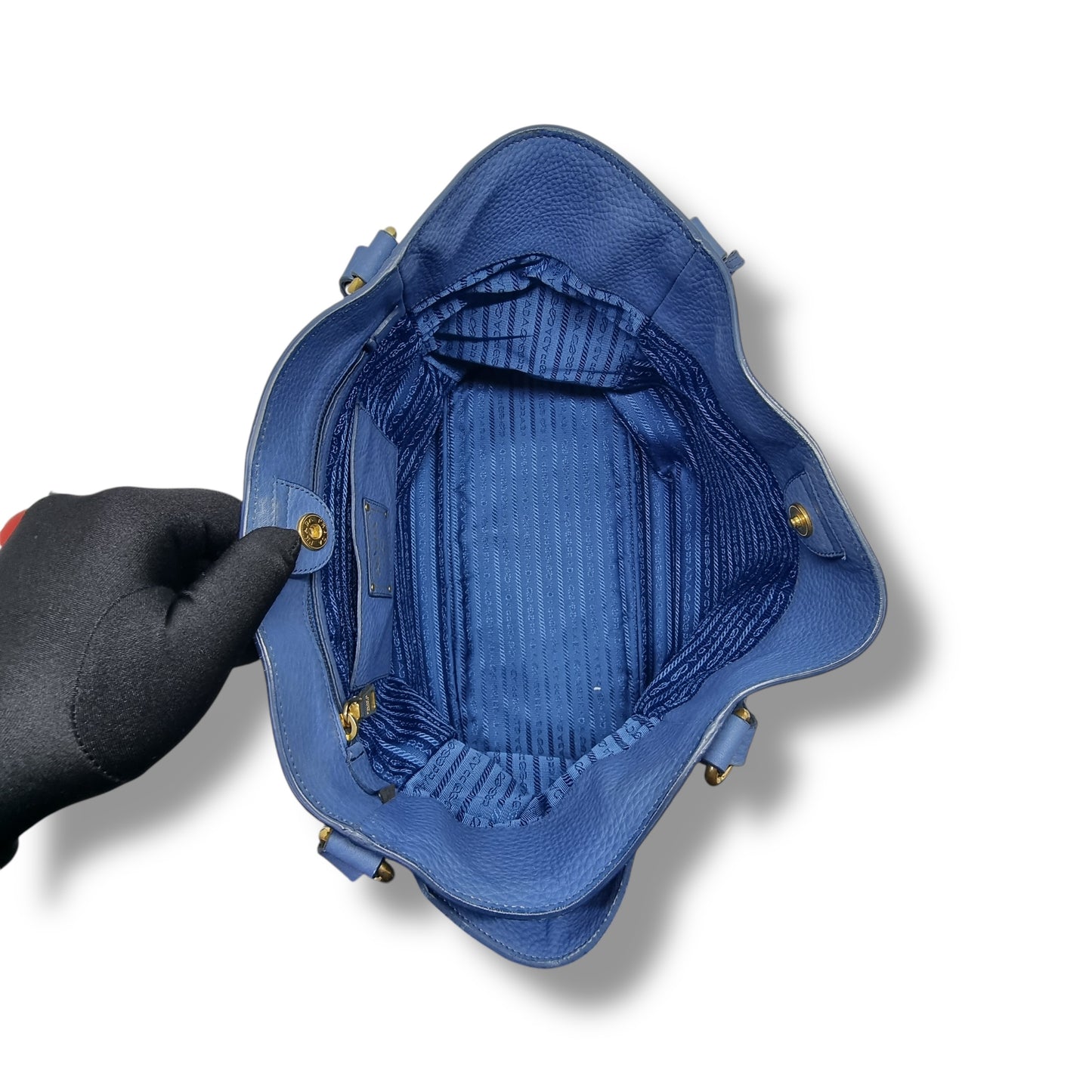 Prada BR4970 Vitello Daino Leather Shoulder Bag Ghw (Cobalto-Blue)