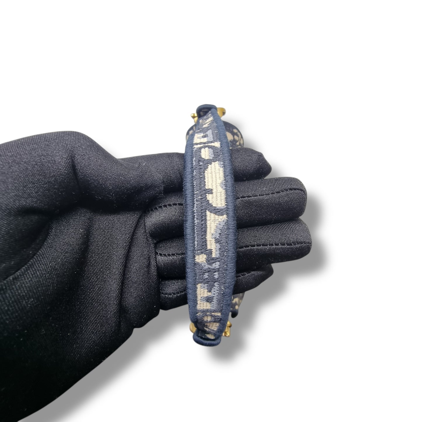 Christian Dior Saddle Dior Embroidered Oblique Canvas Medium Ghw (Jacquard Blue)