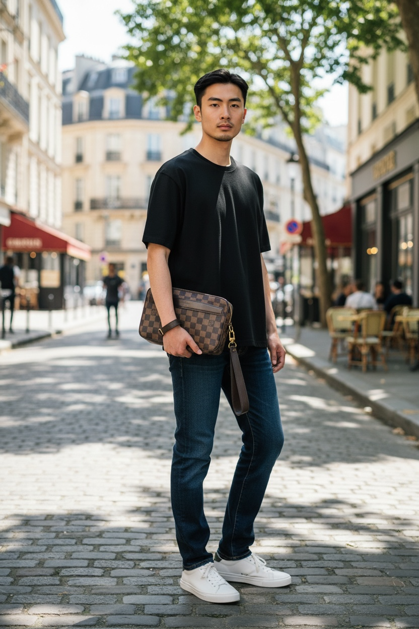 Louis Vuitton Saint Paul Clutch Damier Ebene Ghw