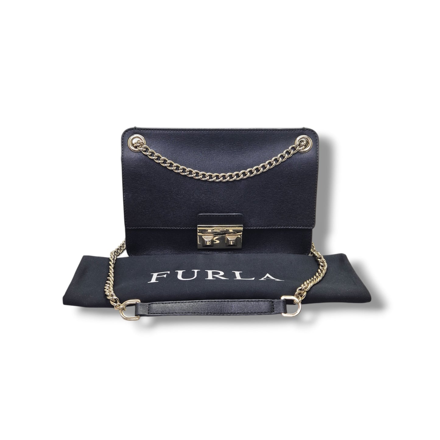 Furla Bella Leather Crossbody Ghw (Black)