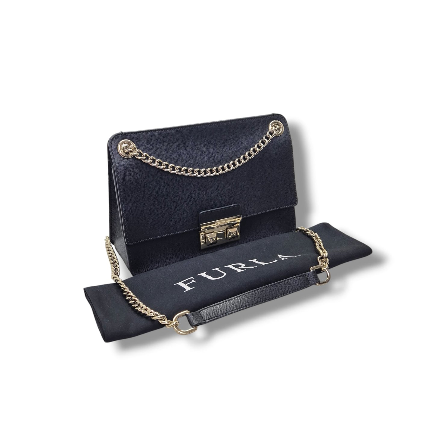 Furla Bella Leather Crossbody Ghw (Black)