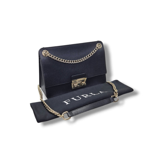 Furla Bella Leather Crossbody Ghw (Black)