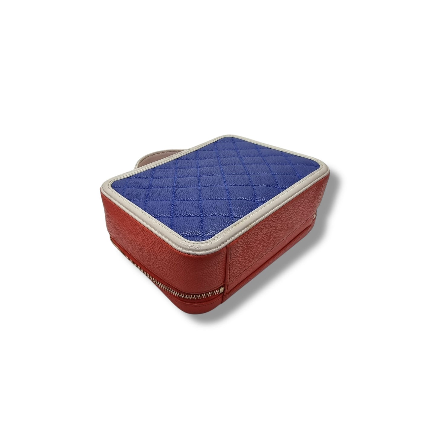 Chanel Filigree Vanity Case Caviar Shw ( Blue/Red/White)