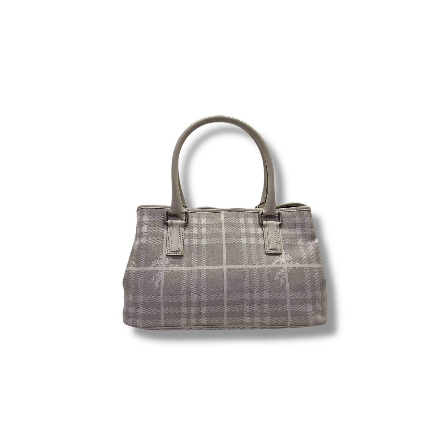 Burberry London Canvas Haymarket Check Shoulder Bag Shw (Light Grey)