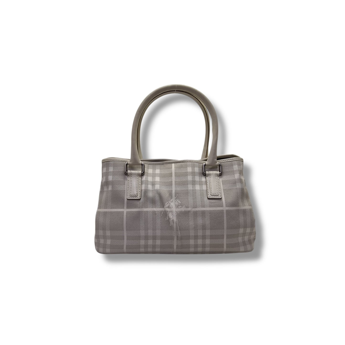 Burberry London Canvas Haymarket Check Shoulder Bag Shw (Light Grey)