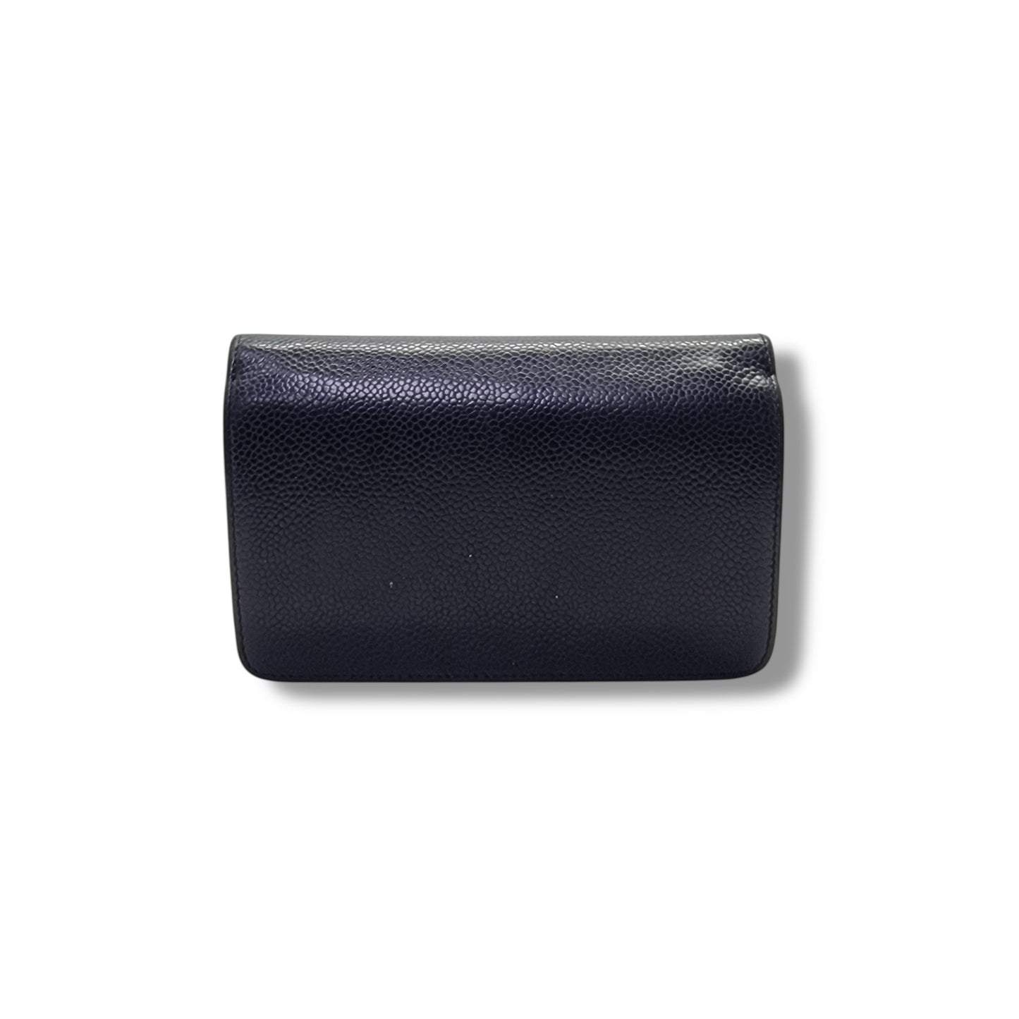 Chanel CC Embossed Timeless Wallet Caviar Shw (Black)