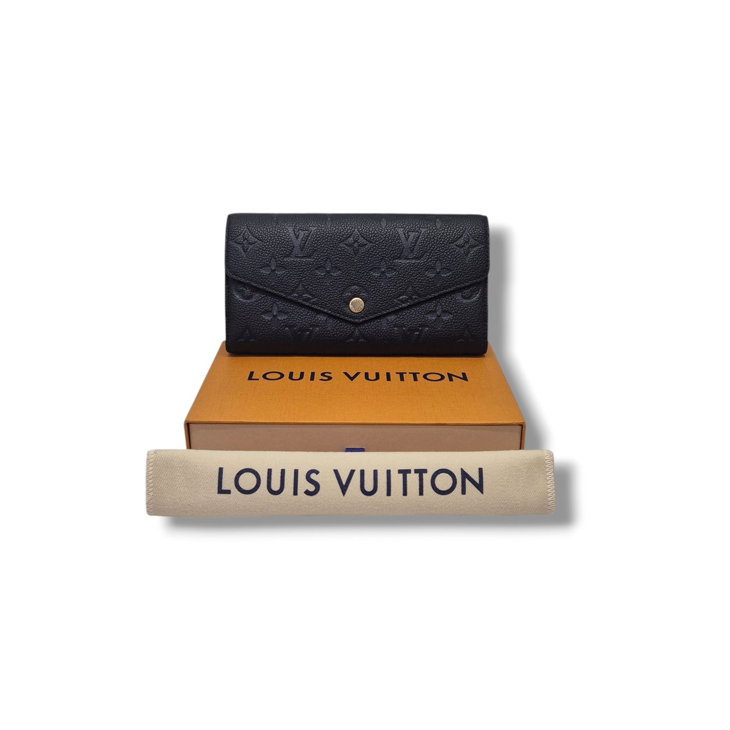 Louis Vuitton Sarah Wallet Monogram Empriente Ghw (Black)