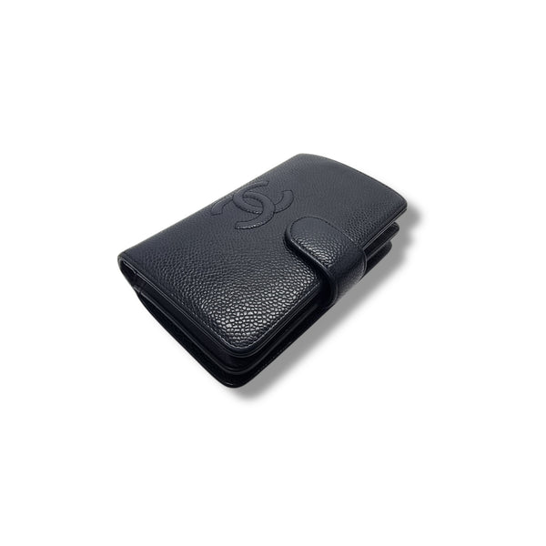 Chanel CC Embossed Timeless Wallet Caviar Shw (Black)