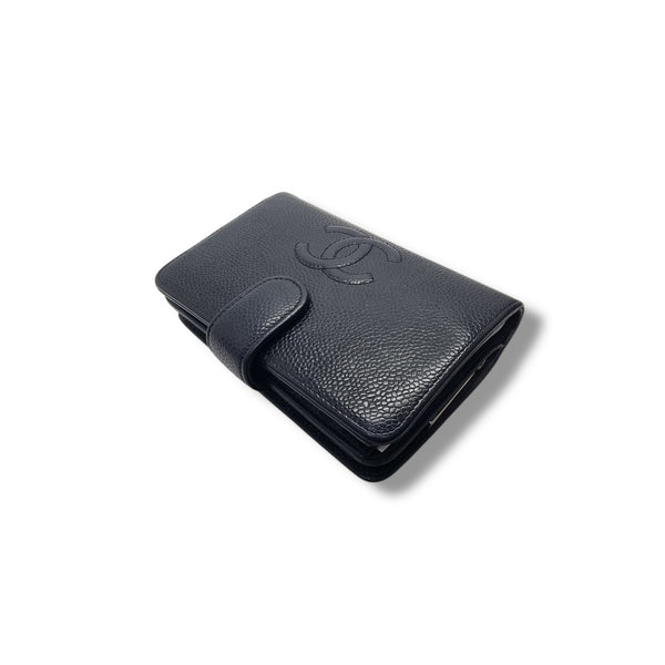 Chanel CC Embossed Timeless Wallet Caviar Shw (Black)