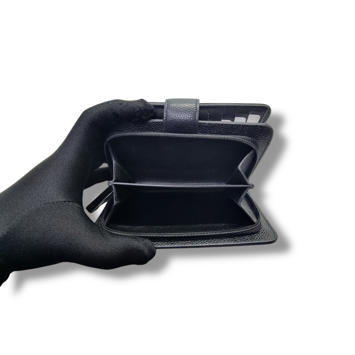 Chanel CC Embossed Timeless Wallet Caviar Shw (Black)