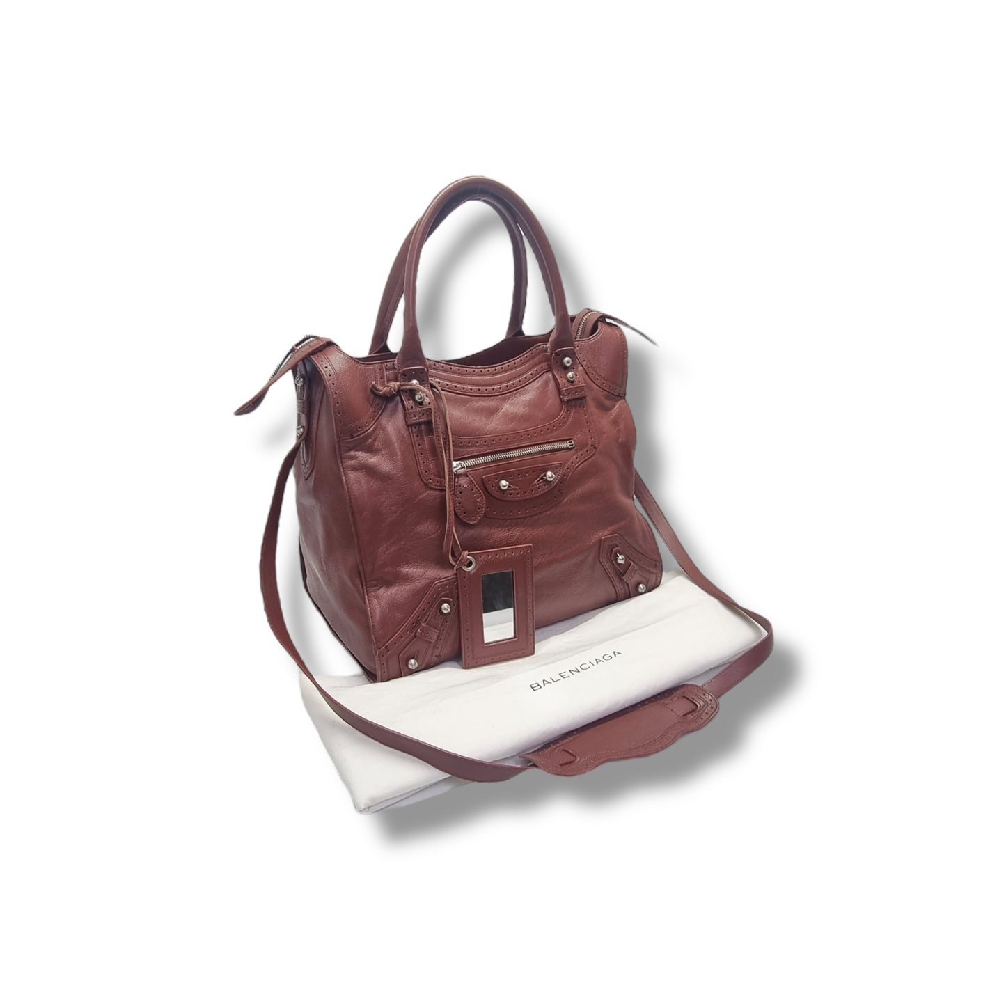 Balenciaga Agneau Classic Velo Lambskin Tote Shw (Brown)