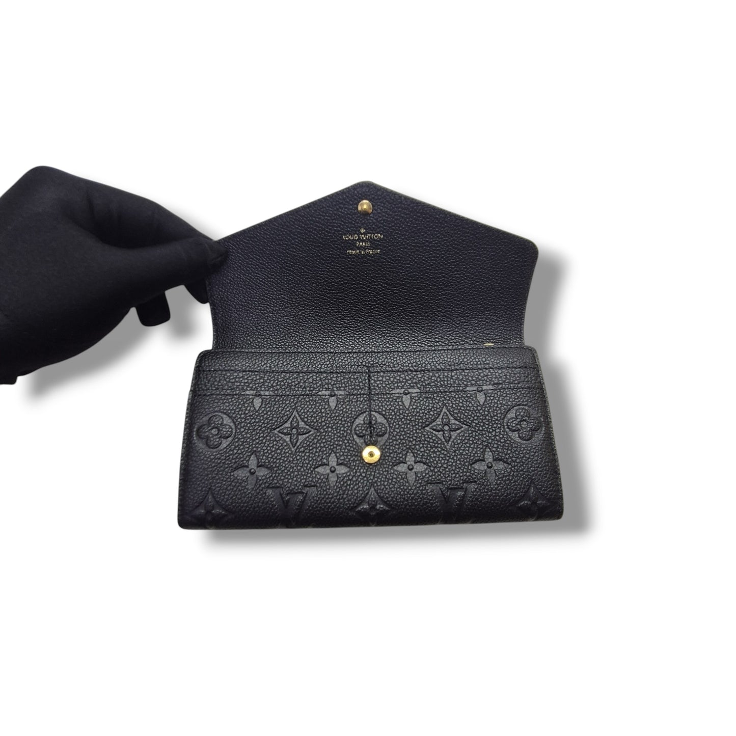 Louis Vuitton Sarah Wallet Monogram Empriente Ghw (Black)