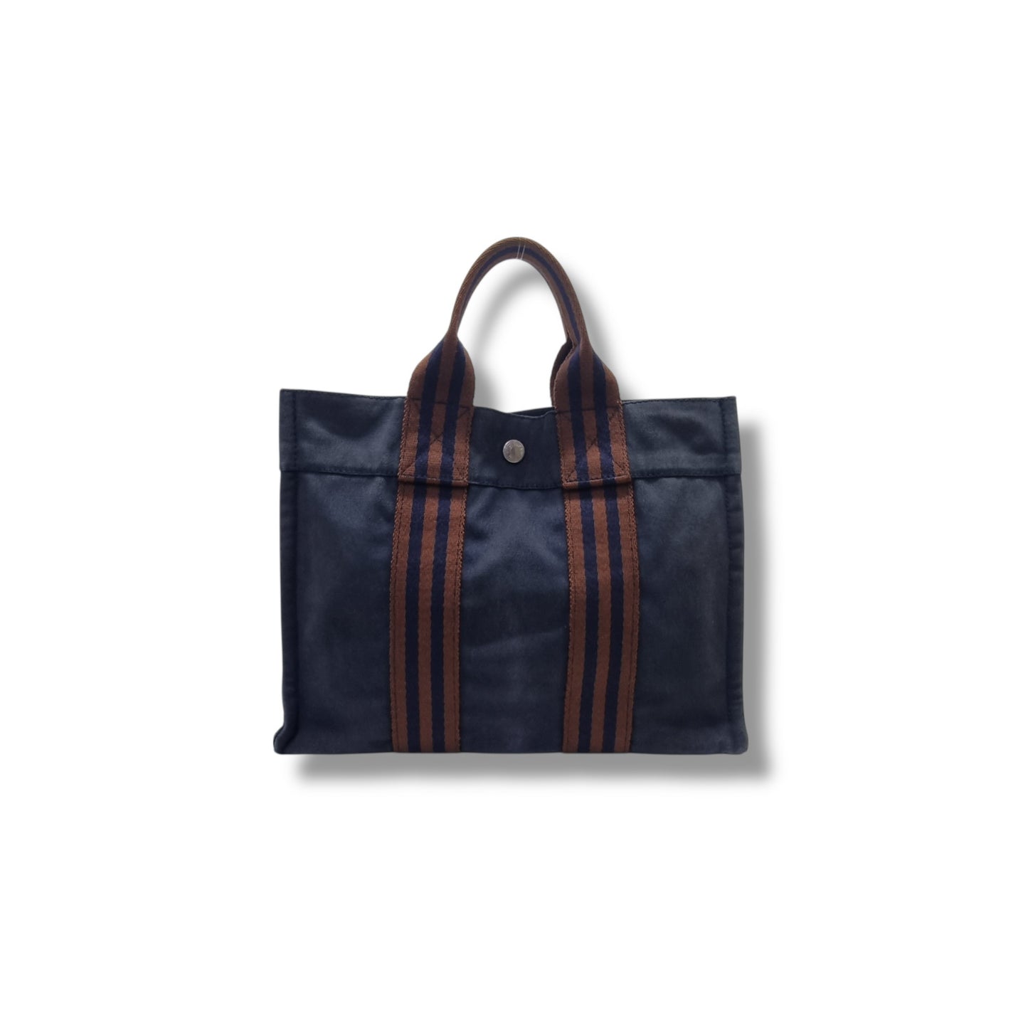 Hermes Fourre Tout PM Canvas Top Handle Shw (Navy Blue)