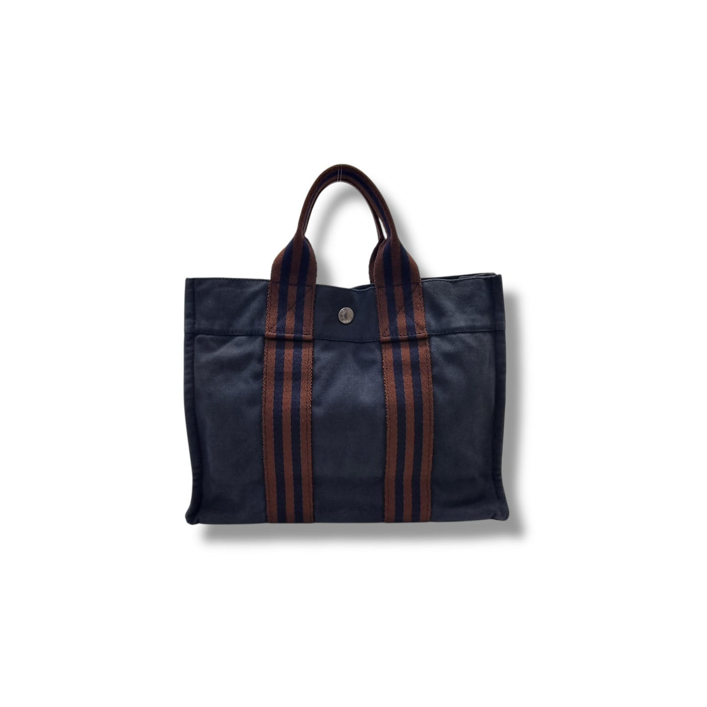 Hermes Fourre Tout PM Canvas Top Handle Shw (Navy Blue)