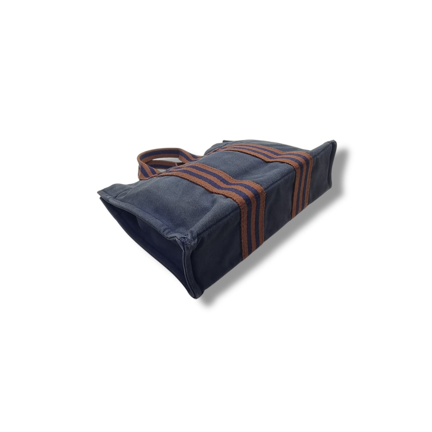 Hermes Fourre Tout PM Canvas Top Handle Shw (Navy Blue)