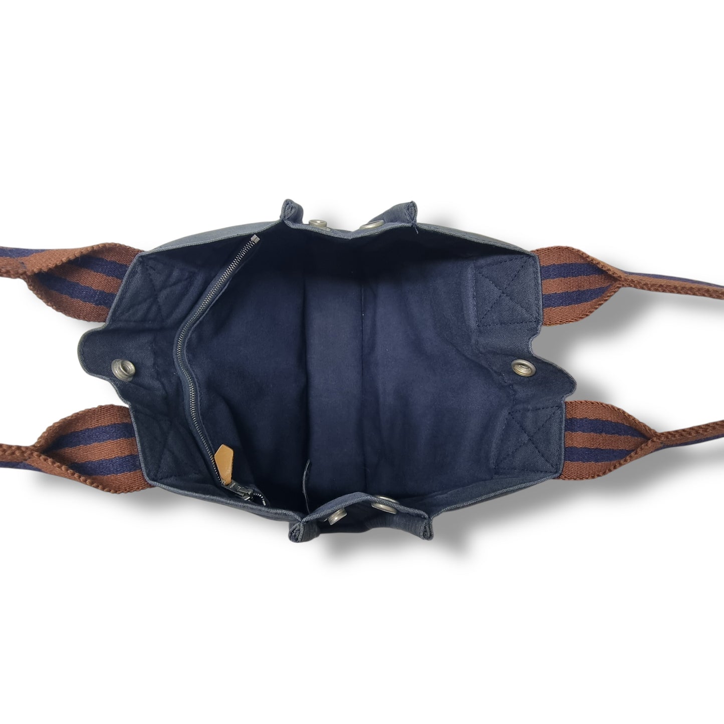Hermes Fourre Tout PM Canvas Top Handle Shw (Navy Blue)
